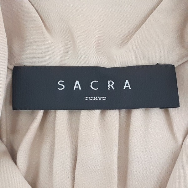 サクラ SACRA チュニック サイズ38 M - ライトブラウン レディース ボウタイ/ノースリーブ 美品 ワンピース_画像3