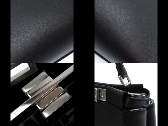  Fendi FENDI handbag 8BN244-ANXUpi- Cub - Aiko nik small leather black lady's inside side FF Logo pattern beautiful goods bag 