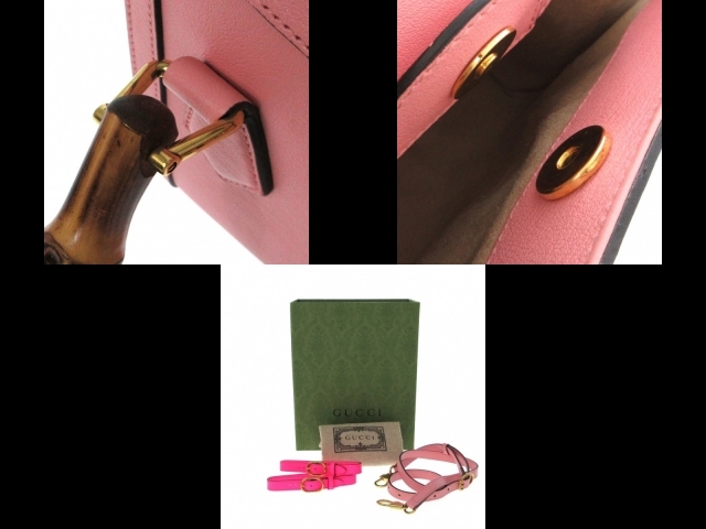  Gucci GUCCI большая сумка 655661 Diana Mini большая сумка кожа Pink Lady -s прекрасный товар сумка 