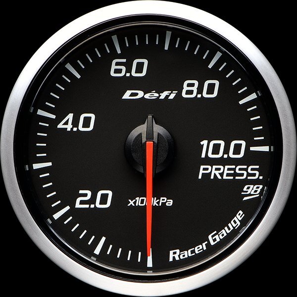 【Defi/デフィ】 Racer Gauge Style 98 Hommage Φ60mm 黒文字板 圧力計 0~1000kPa [DF16804]_画像1