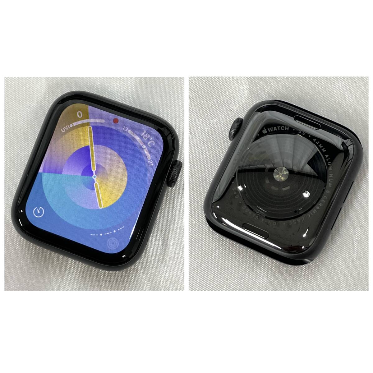 【中古】Apple Watch SE 第1世代 44mm GPSモデル スペースグレイアルミニウムケース/ミッドナイトスポーツバンド MKQ63J/Aの画像2