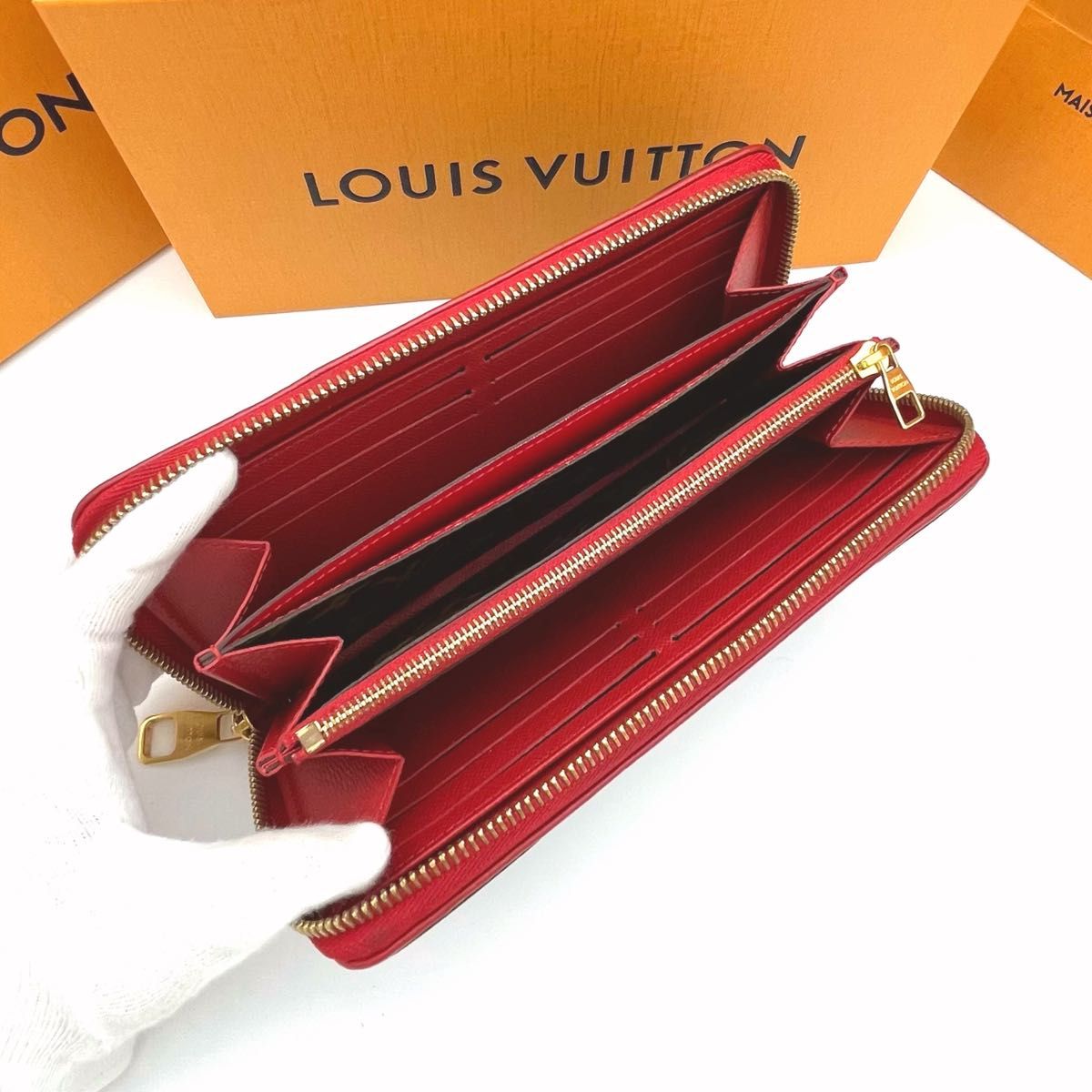 LOUIS VUITTON ルイヴィトン 長財布 モノグラム レティーロ ジッピーウォレット M61854 レッド