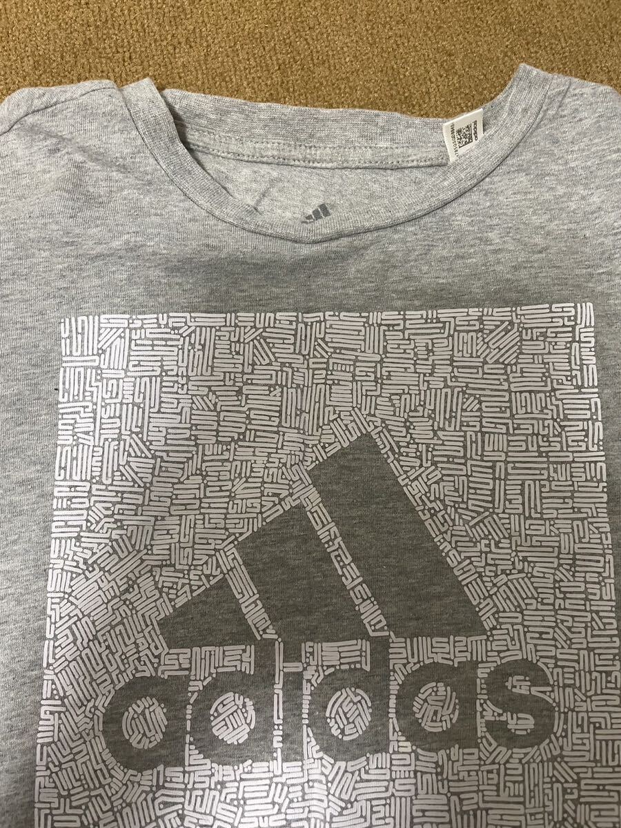 【送料込】アディダス adidas 半袖Tシャツ トップス サイズ160 グレー 綿100%_画像2