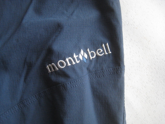 美品!!モンベル mont-bell*ロゴ刺繍 ベルト付き ストレッチナイロンクライミングパンツ XL 紺 ネイビー アウトドア_画像3