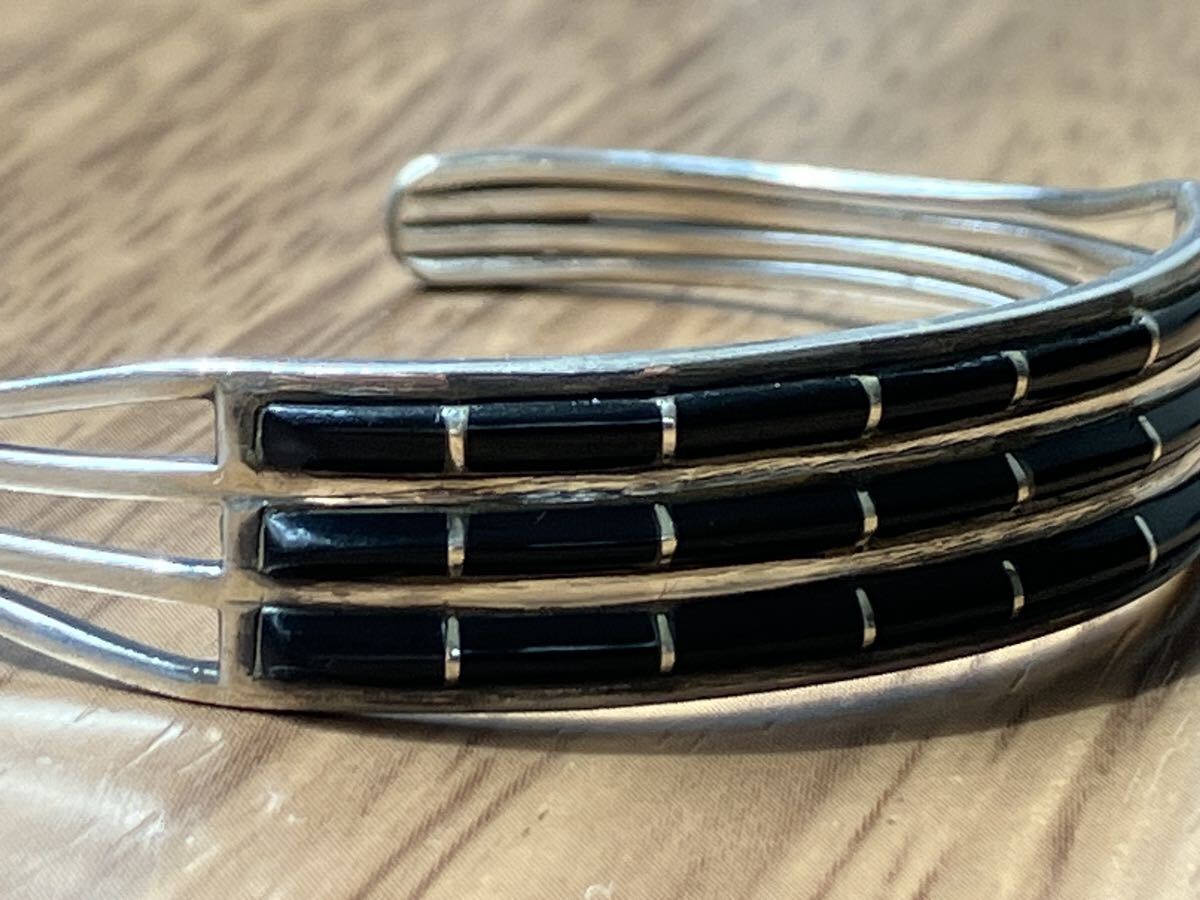  Indian jewelry bangle silver 925zni group bracele in Ray onyx STERLING SILVER silver made ZUNI
