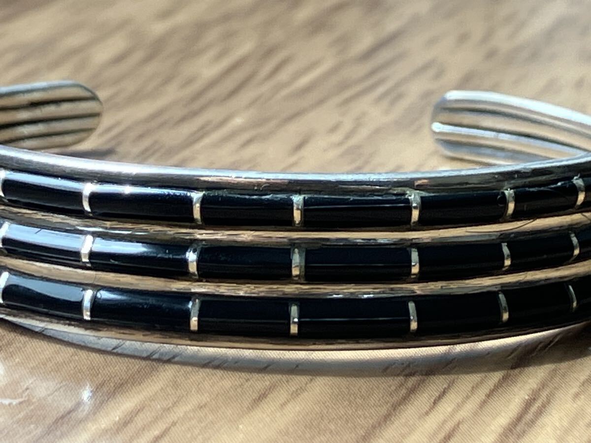  Indian jewelry bangle silver 925zni group bracele in Ray onyx STERLING SILVER silver made ZUNI