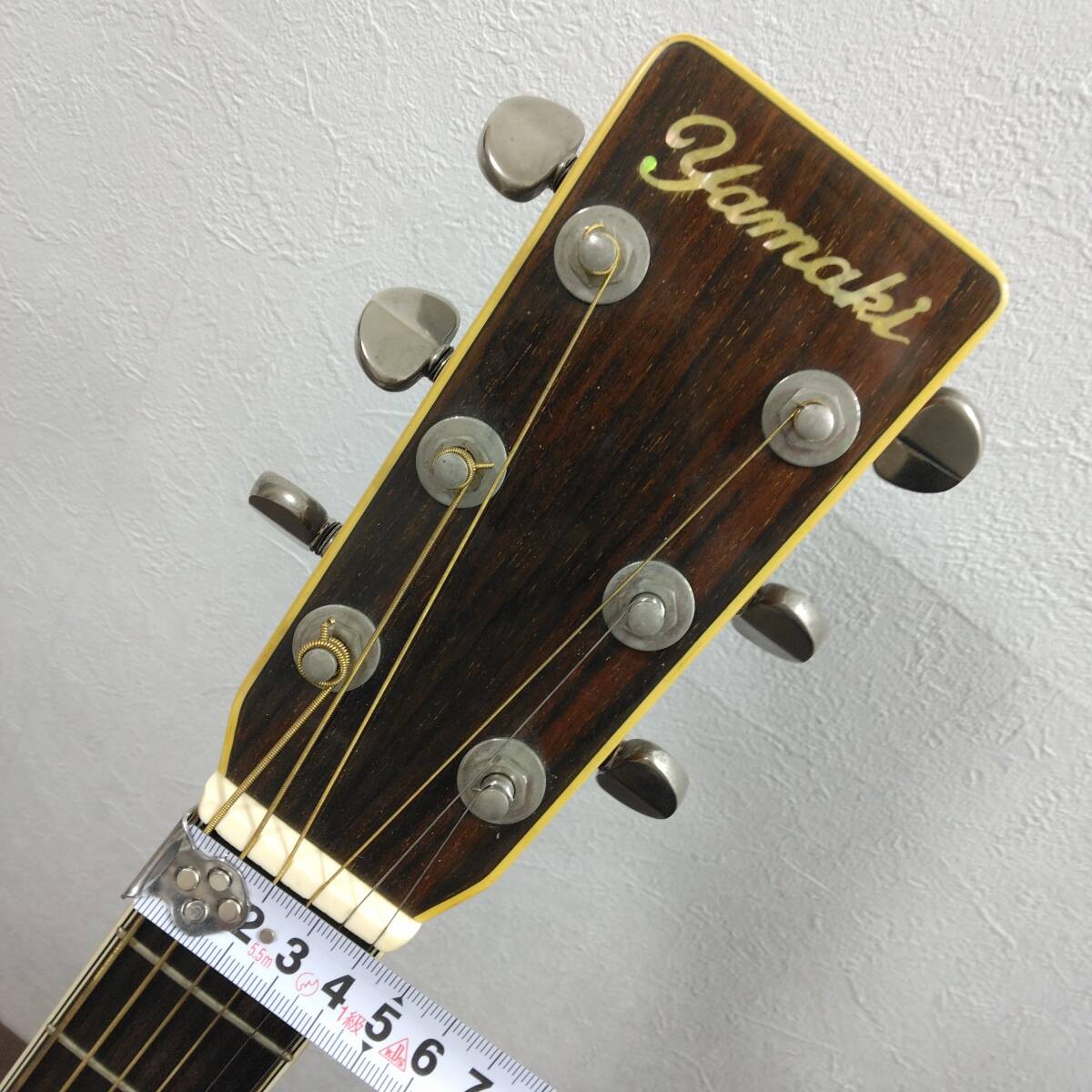送料無料! Yamaki R60 ヤマキ アコースティックギター アコギ ハードケース付属 修理や部品取りに ジャンク品の画像5
