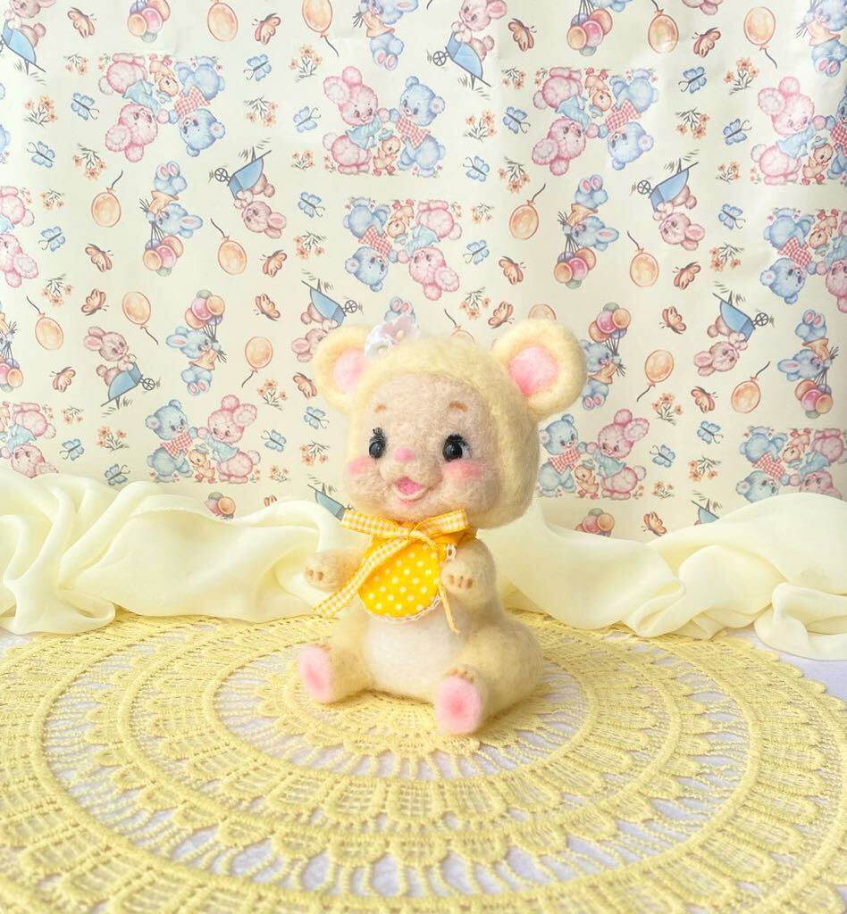 pinocosmile☆パステルイエローのくまちゃん☆レトロアニマル pinocosmile☆パステルイエローのくまちゃん☆レトロアニマル