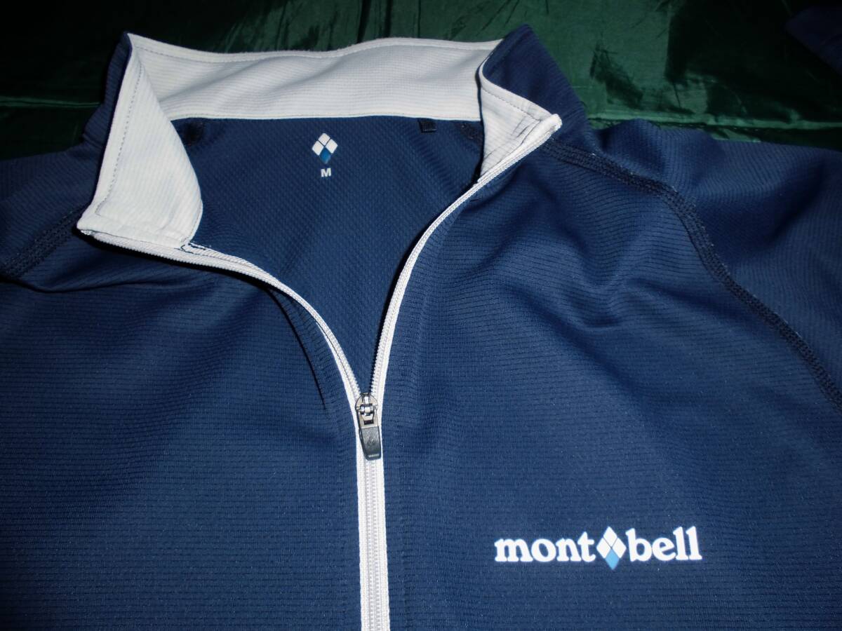 極美品 ★mont-bell モンベル サイクール ロングスリーブ ジップ シャツ Mの画像2