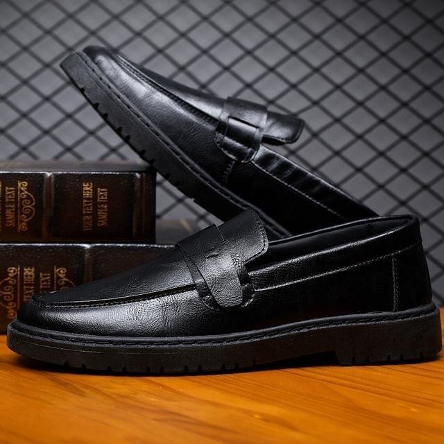  Loafer туфли без застежки мужской мужской обувь кожа обувь PU кожа широкий .. ходить на работу джентльмен обувь ..... черный 25cm