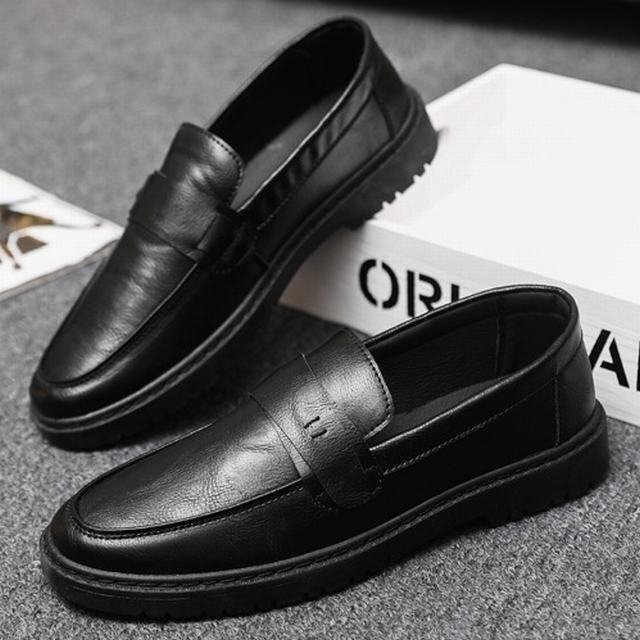  Loafer туфли без застежки мужской мужской обувь кожа обувь PU кожа широкий .. ходить на работу джентльмен обувь ..... черный 25cm