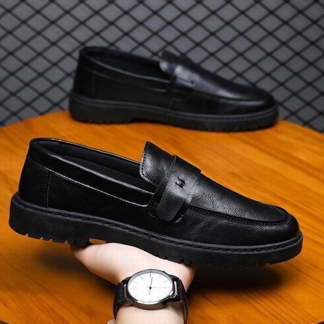  Loafer туфли без застежки мужской мужской обувь кожа обувь PU кожа широкий .. ходить на работу джентльмен обувь ..... черный 25cm