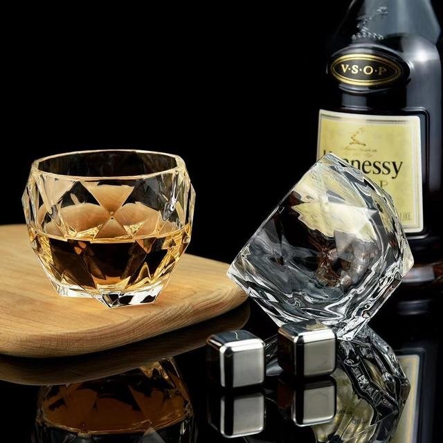 250ml whisky glass rock glass brandy glass whisky clear crystal gla spade shot glass 2 piece set 