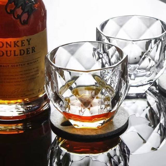 250ml whisky glass rock glass brandy glass whisky clear crystal gla spade shot glass 2 piece set 