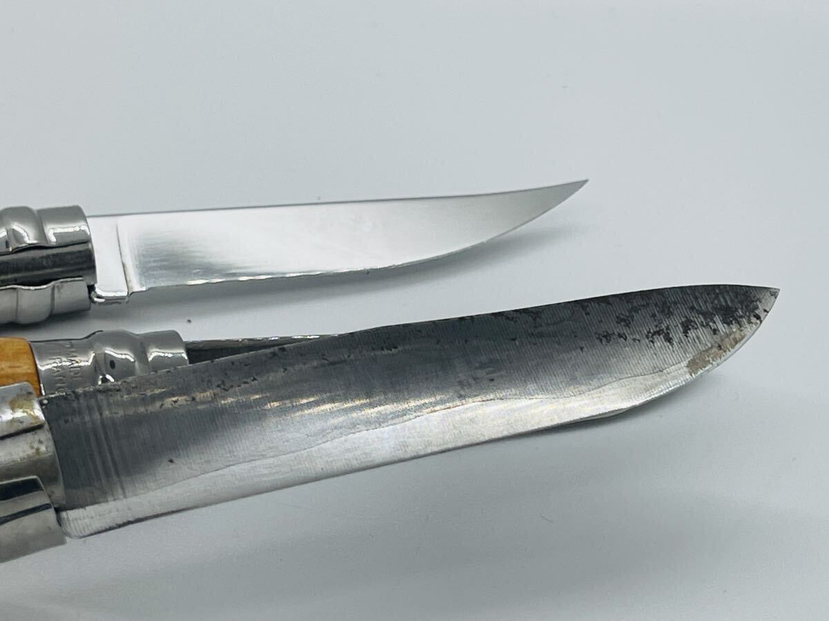 OPINEL Carbone ナイフ オピネル 折りたたみナイフ キャンプ アウトドア 3本 フランス製 まとめ 当時物 現状品 の画像6