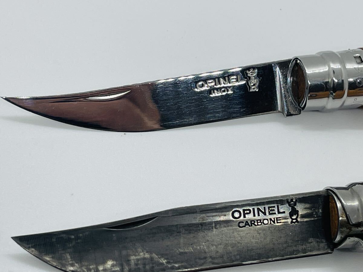 OPINEL Carbone ナイフ オピネル 折りたたみナイフ キャンプ アウトドア 3本 フランス製 まとめ 当時物 現状品 の画像3