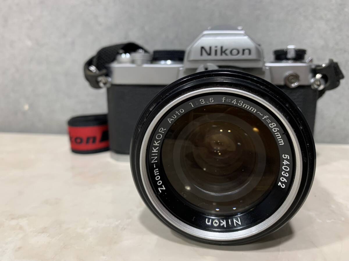 1円～ Nikon FM ニコン 一眼レフ レンズ Zoom-NIKKOR Auto 43-86mm F3.5 フィルムカメラ 動作未確認 ジャンクの画像2