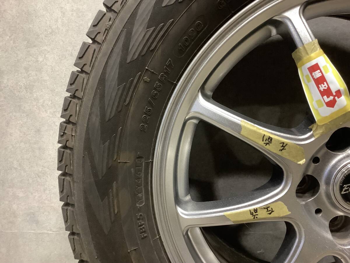 1円〜 比較的美品 タイヤ アルミホイール 4本セット Exceeder エクシーダー 17インチ 225/65 R17 YOKOHAMA ice GUARD サイズ170×4口の画像4