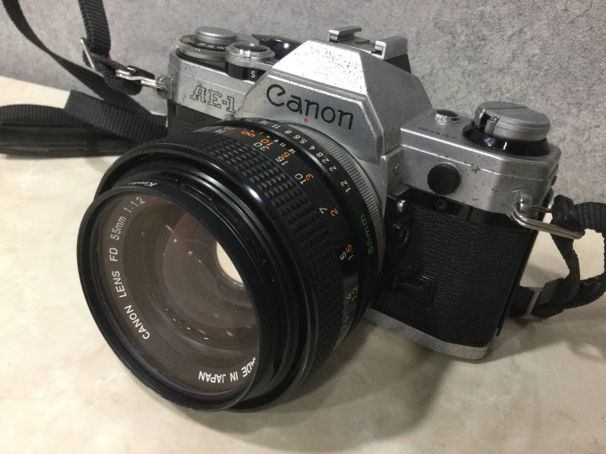 1円〜 キヤノン Canon AE-1 + FD 55mm F1.2 S.S.C. フィルム マニュアルフォーカス 一眼レフカメラ 動作未確認 ジャンク品扱_画像8