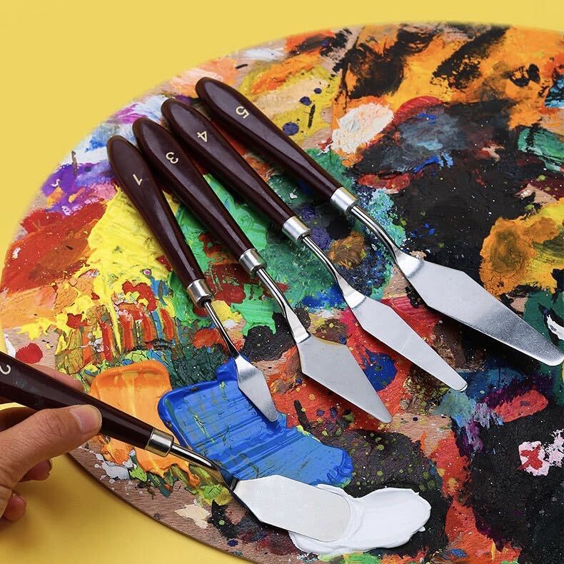 ペインティングナイフ パレットナイフ 5本 ステンレス 油絵 美術粘土 陶芸の画像3