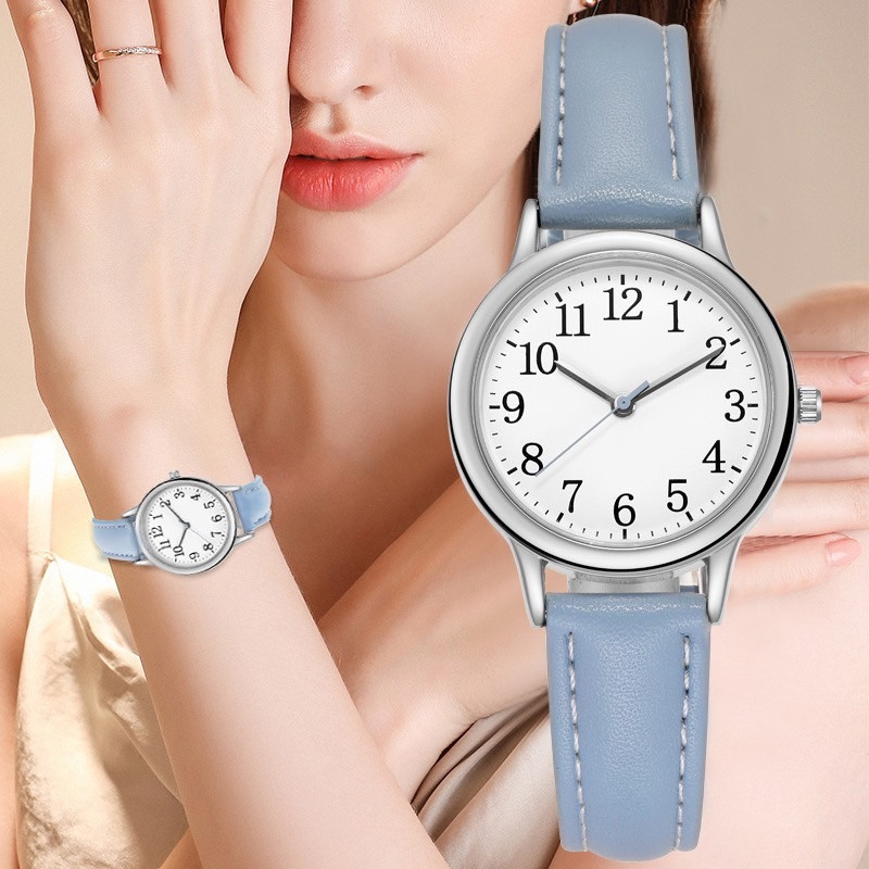 腕時計 レディース ライトブルー レザー アナログ 時計 小さめ 電池交換_画像4
