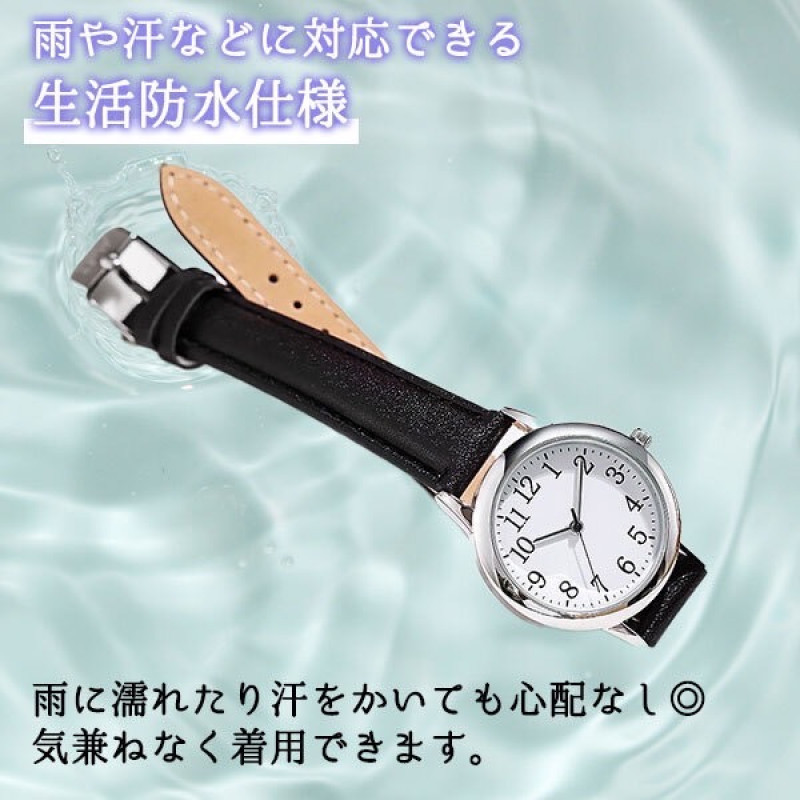 腕時計 レディース ライトブルー レザー アナログ 時計 小さめ 電池交換_画像3
