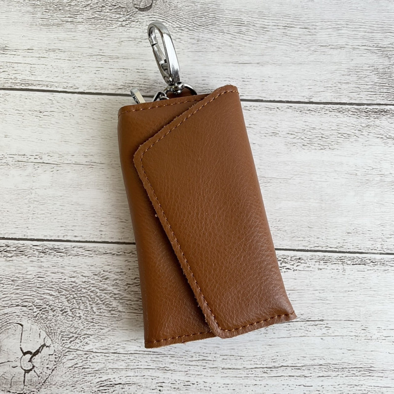  key case original leather Camel key inserting leather simple card inserting fixed period ticket 