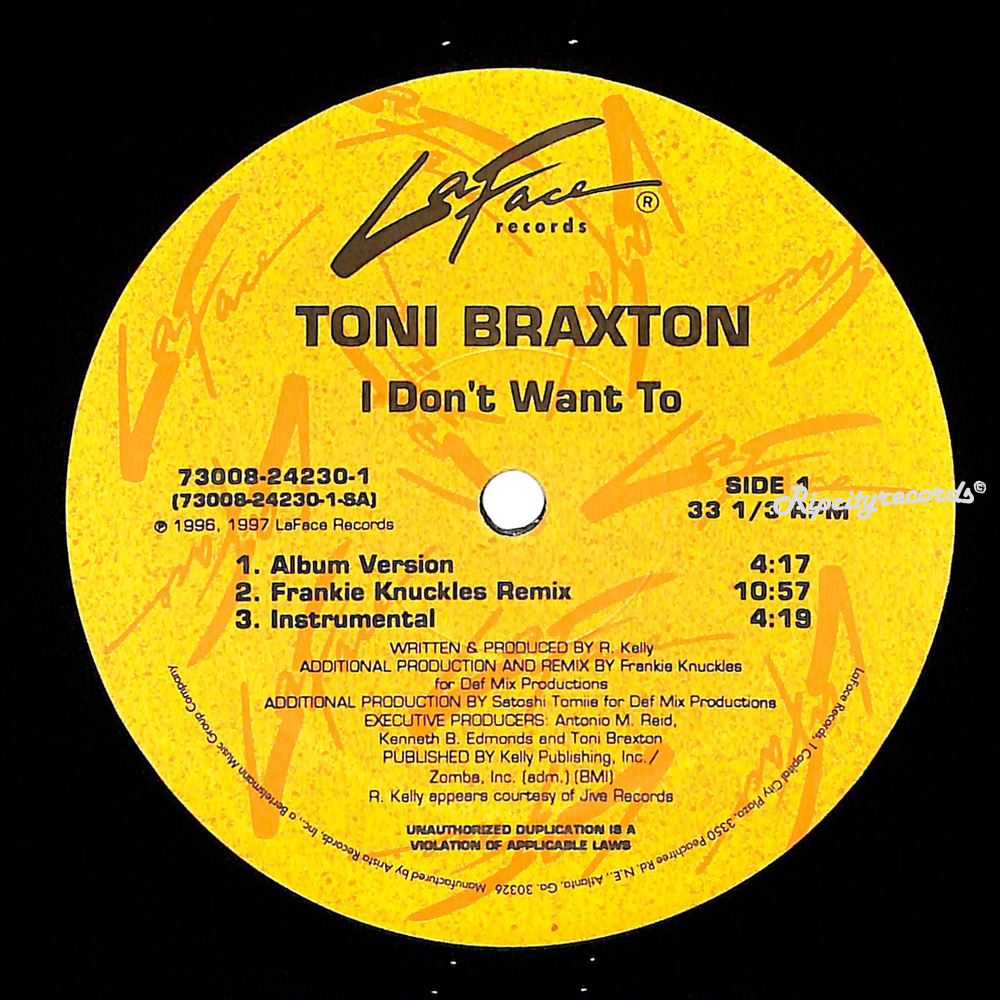 【レコード/洋③】TONI BRAXTON /I DON'T WANT TOの画像3