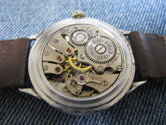 1950年代 BUREN ビュレン スイス製アンティーク腕時計 稼働良品 注油済みの画像6