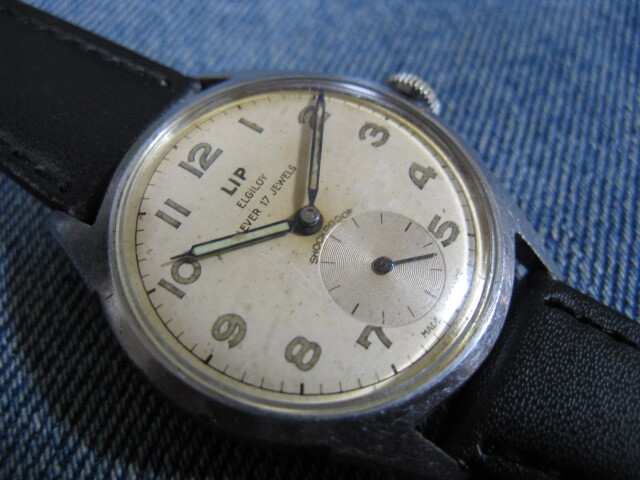 1950年代 LIP リップ ミリタリー MADE IN FRANCE フランス製アンティーク手巻腕時計 稼働品 注油済みの画像1