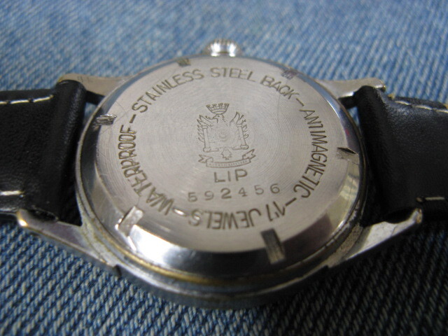 1950年代 LIP リップ ミリタリー MADE IN FRANCE フランス製アンティーク手巻腕時計 稼働品 注油済みの画像5