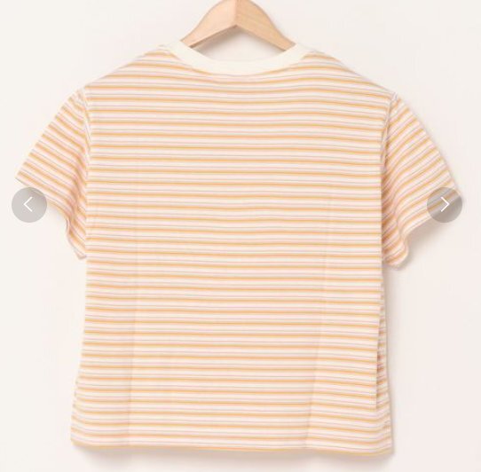 新品 定価3300円 リーバイス Levi's ストライプ Tシャツ ロゴ刺繍 クルーネック M L レディース _画像2