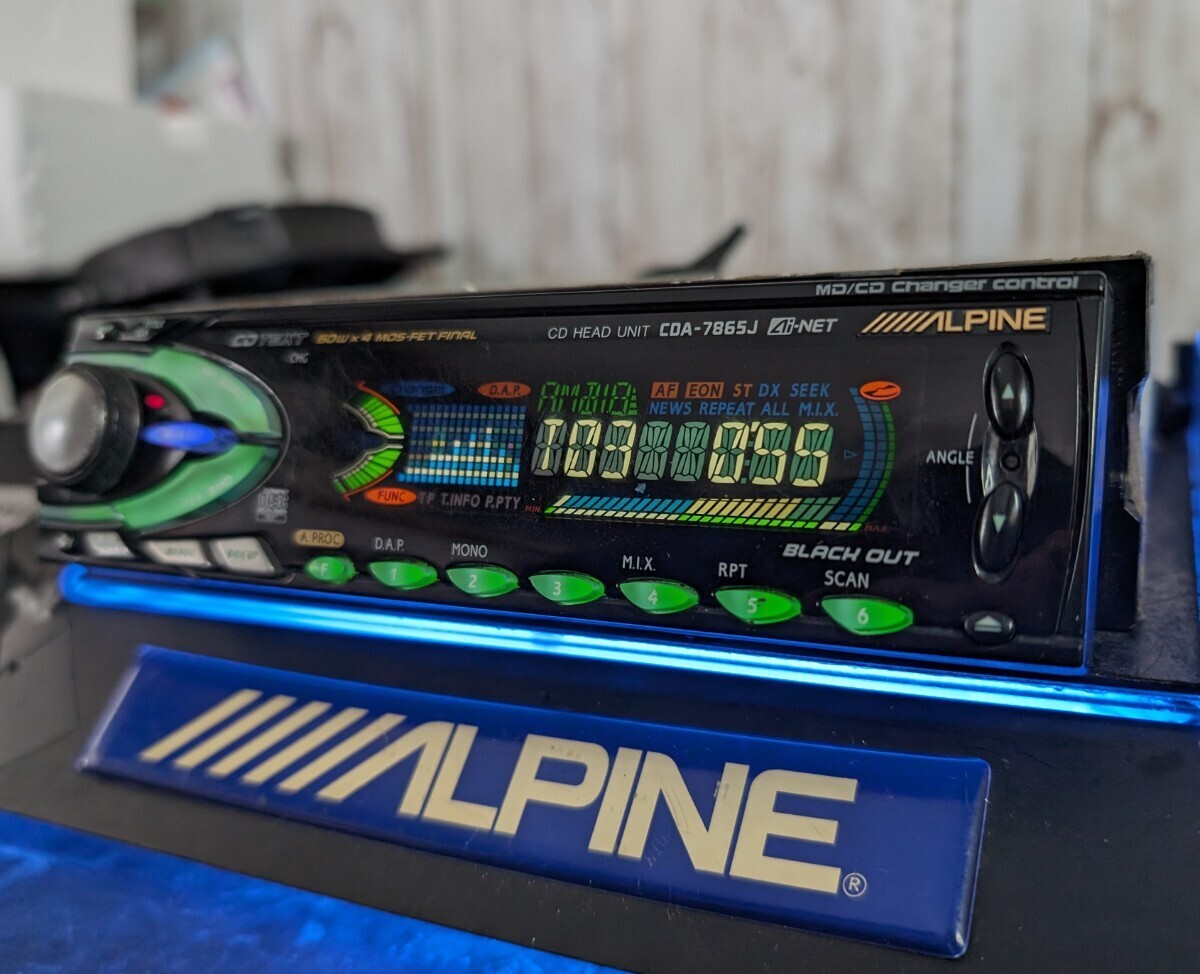  Alpine high class machine CDA-7865J LOUDNESS 60W×4 MOS FET FINAL MD/CD CHANGER CONTROL height sound quality old car Showa era ALPINE