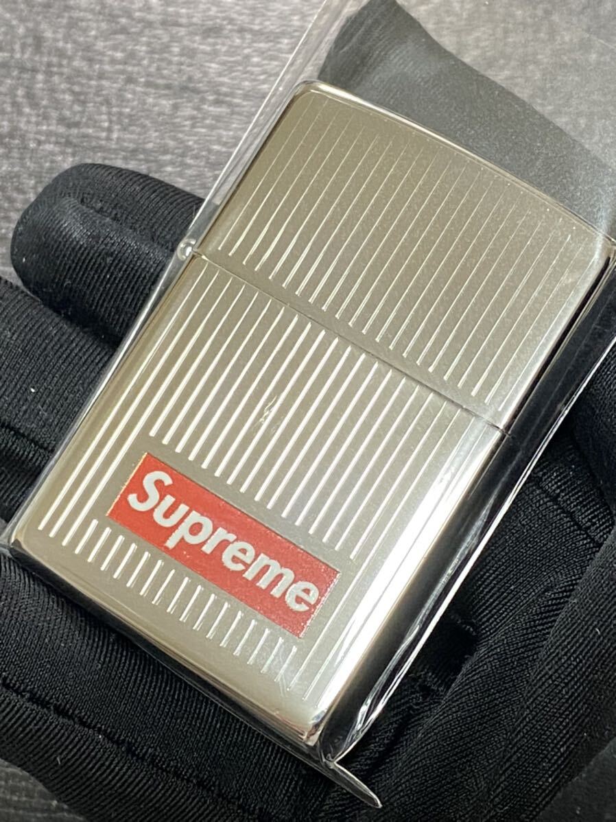 zippo シュプリーム ストライプ 両面加工 希少モデル 2015年製 ③ supreme