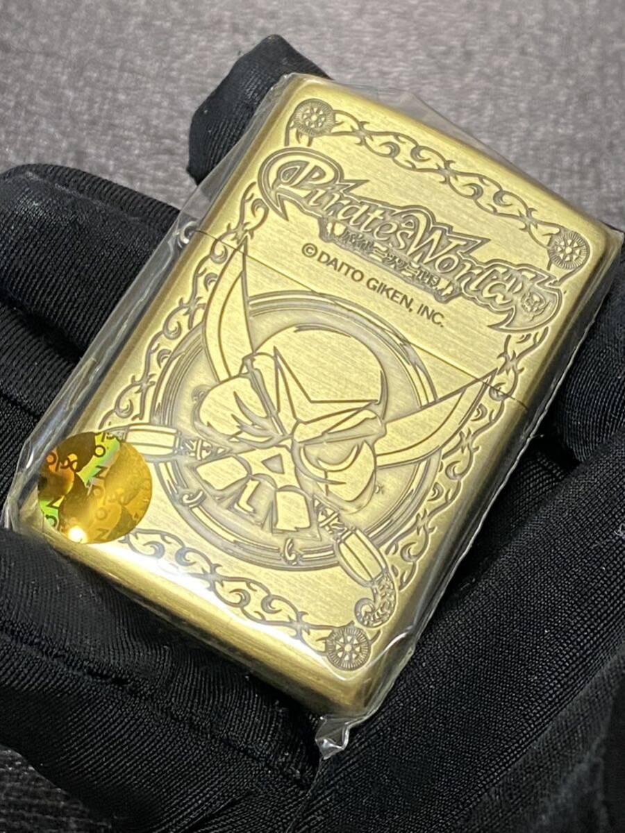 zippo パイレーツワールド 限定品 ゴールド 両面デザイン 2012年製 Pirates World シリアルナンバー NO.061 ケース 保証書付き _画像2