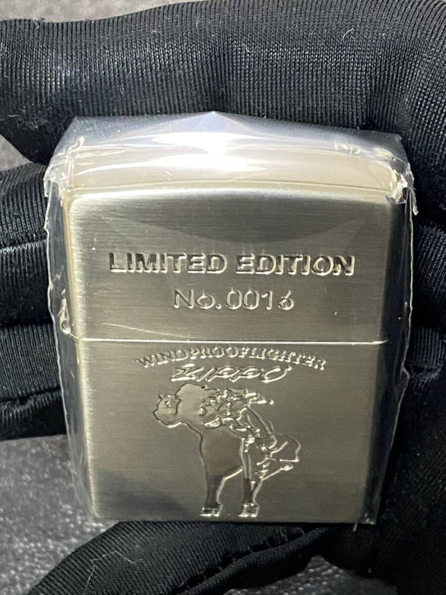 zippo ウィンディ ダブルシルエット 限定品 前面刻印 希少モデル 2023年製 WINDY シリアルナンバー NO.0016 ケース 保証書付き _画像5