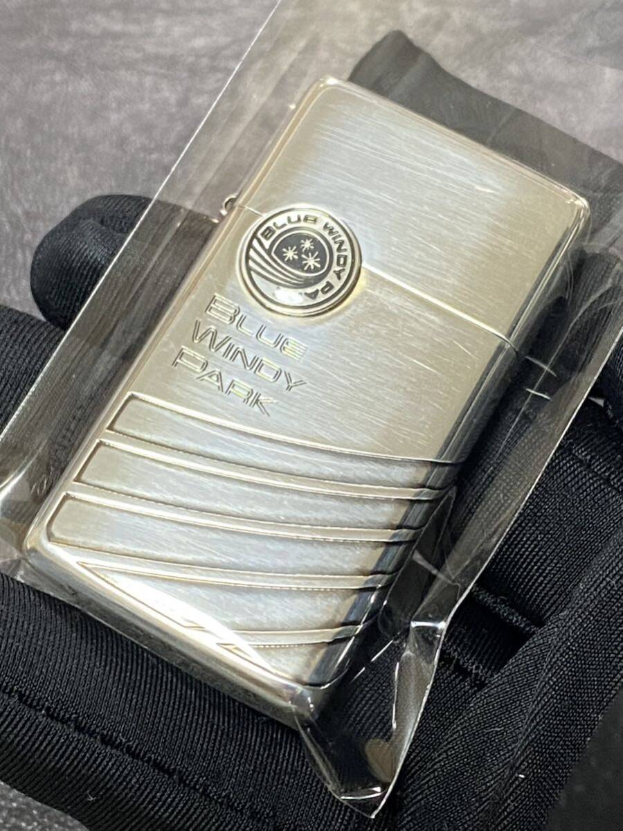 zippo MILD SEVEN Armor Case BLUE Windy Park 限定品 3連続刻印 2010年製 マイルドセブン アーマー シルバーメタル ケース 保証書付き_画像2