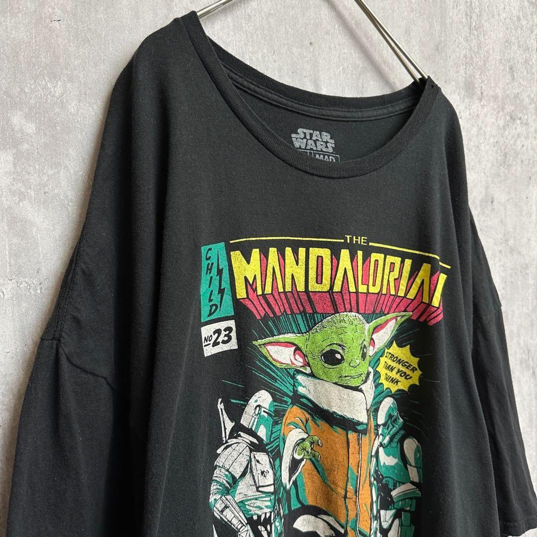 USA古着ムービーTシャツスターウォーズマンダロリアンヨーダ3XLブラック黒_画像5