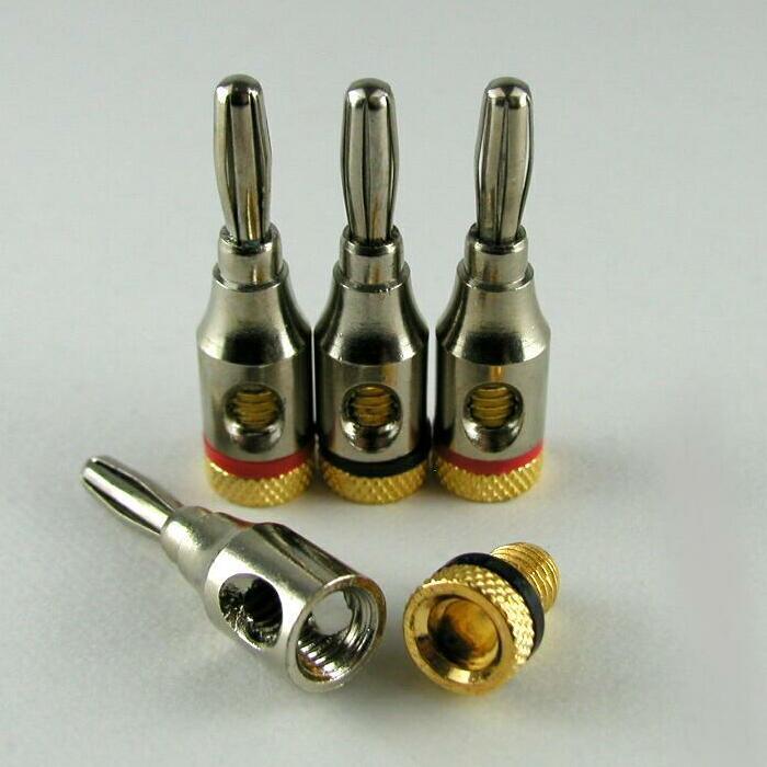 * banana plug chrome plating screw tighten system 8 pcs set [ free shipping ]