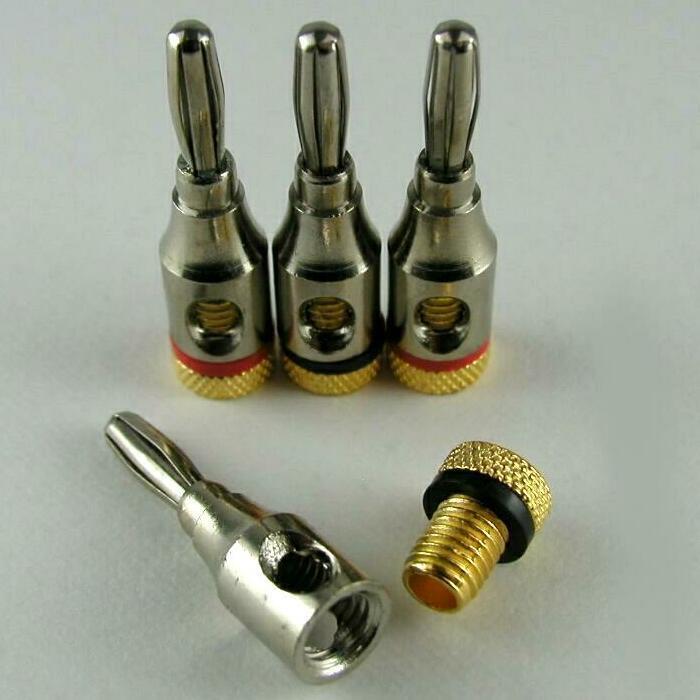 * banana plug chrome plating screw tighten system 8 pcs set [ free shipping ]