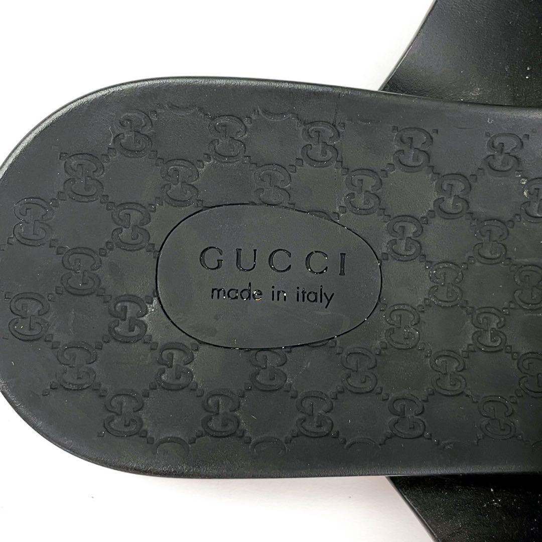 美品 シマ柄 GG ● GUCCI グッチ ● サンダル シマ柄 GG ブラック 22.5cm _画像9