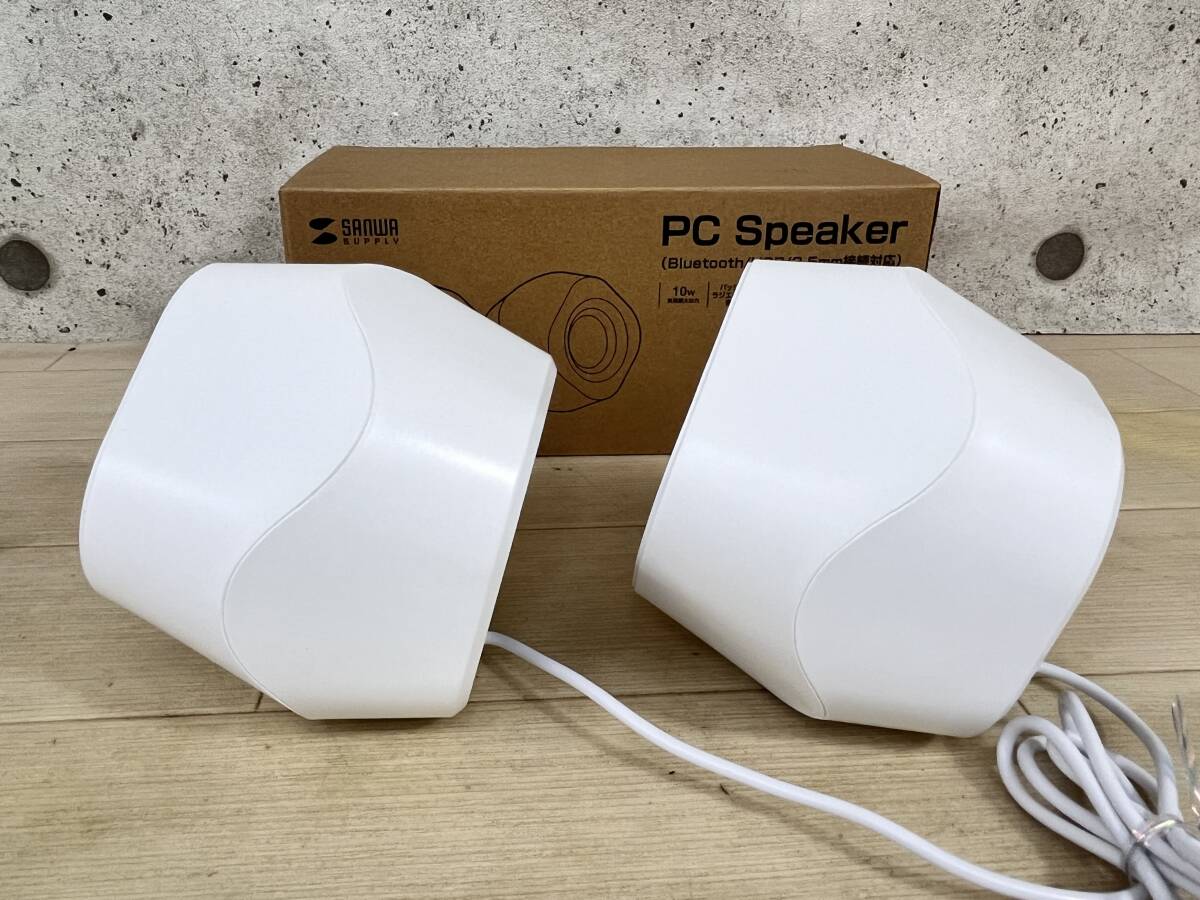 PC speaker Bluetooth USB 3.5mm connection correspondence 400-SP108 white compact speaker 