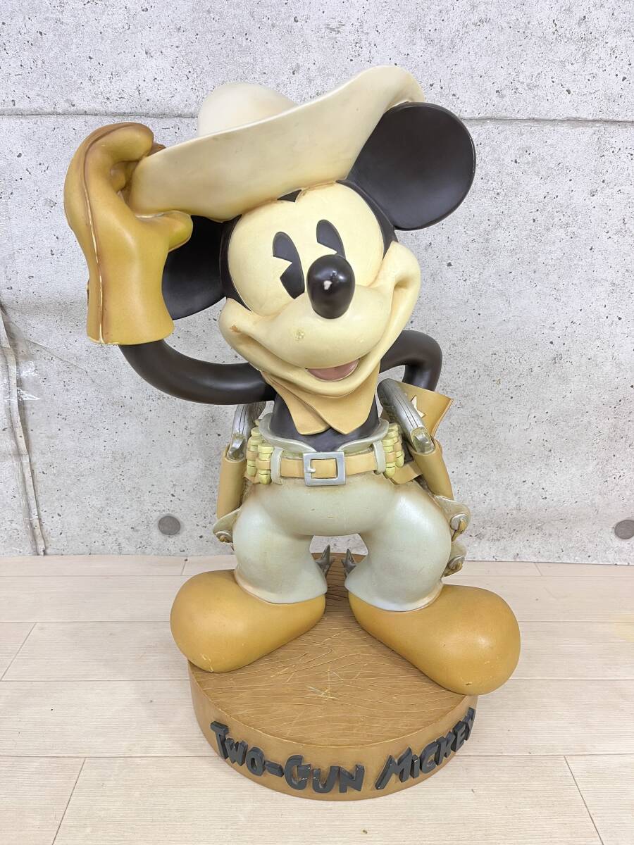 【 希少 !!】Disney ディズニー TWO GUN MICKEY 二丁拳銃 ミッキー ビッグサイズ 置物 人形 高さ約54cm（台座含む）重さ約7kgの画像1