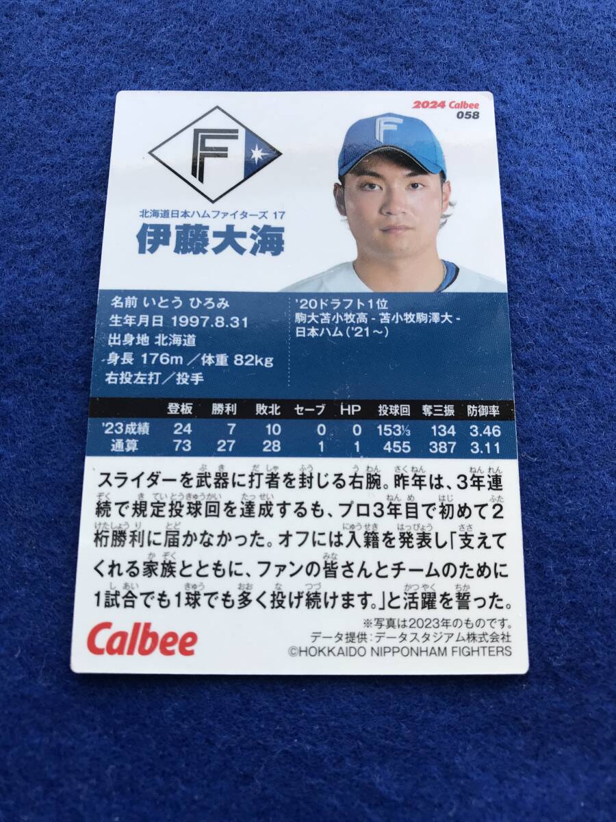伊藤大海　カード　１７６m プロ野球チップス　 2024 カルビー _画像1