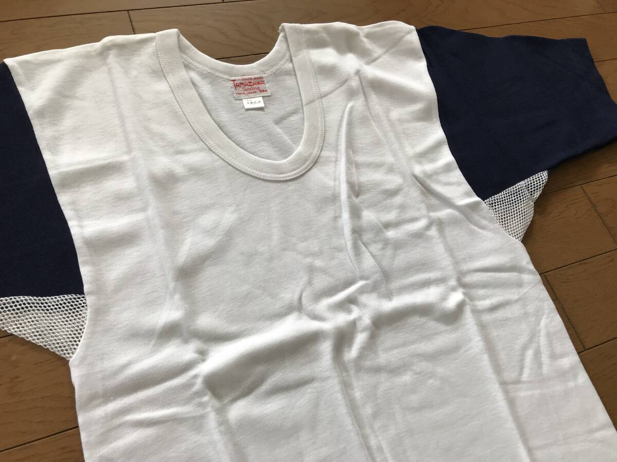 当時物　未使用　デッドストック　タマザワ　TAMAZAWA　野球アンダーシャツ　半袖　U首　サイズ：L　　HF2130_画像4