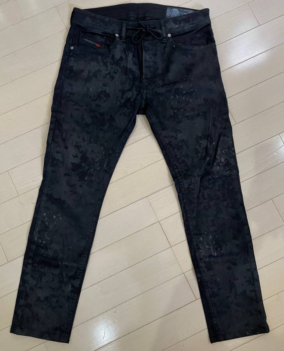 DIESEL ディーゼル/JOGG JEANS ジョグジーンズ/THOMMER CB-NE 069CQ W28 /樹脂加工 スウェット ストレッチ ブラック デニム パンツの画像1