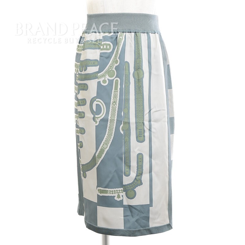  снижение цены Hermes вязаный шелк LAP юбка зеленый 34 размер бренд деталь 