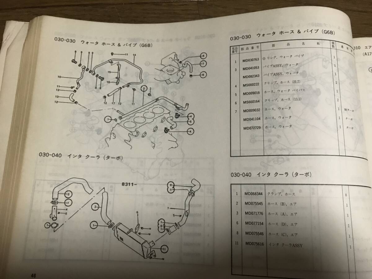 希少 レア A175 ランタボ ランサーEX GSR I/C ターボ G62B パーツカタログ A171A A172A A174A ドリフト ラリー 旧車 RALLIARTの画像3