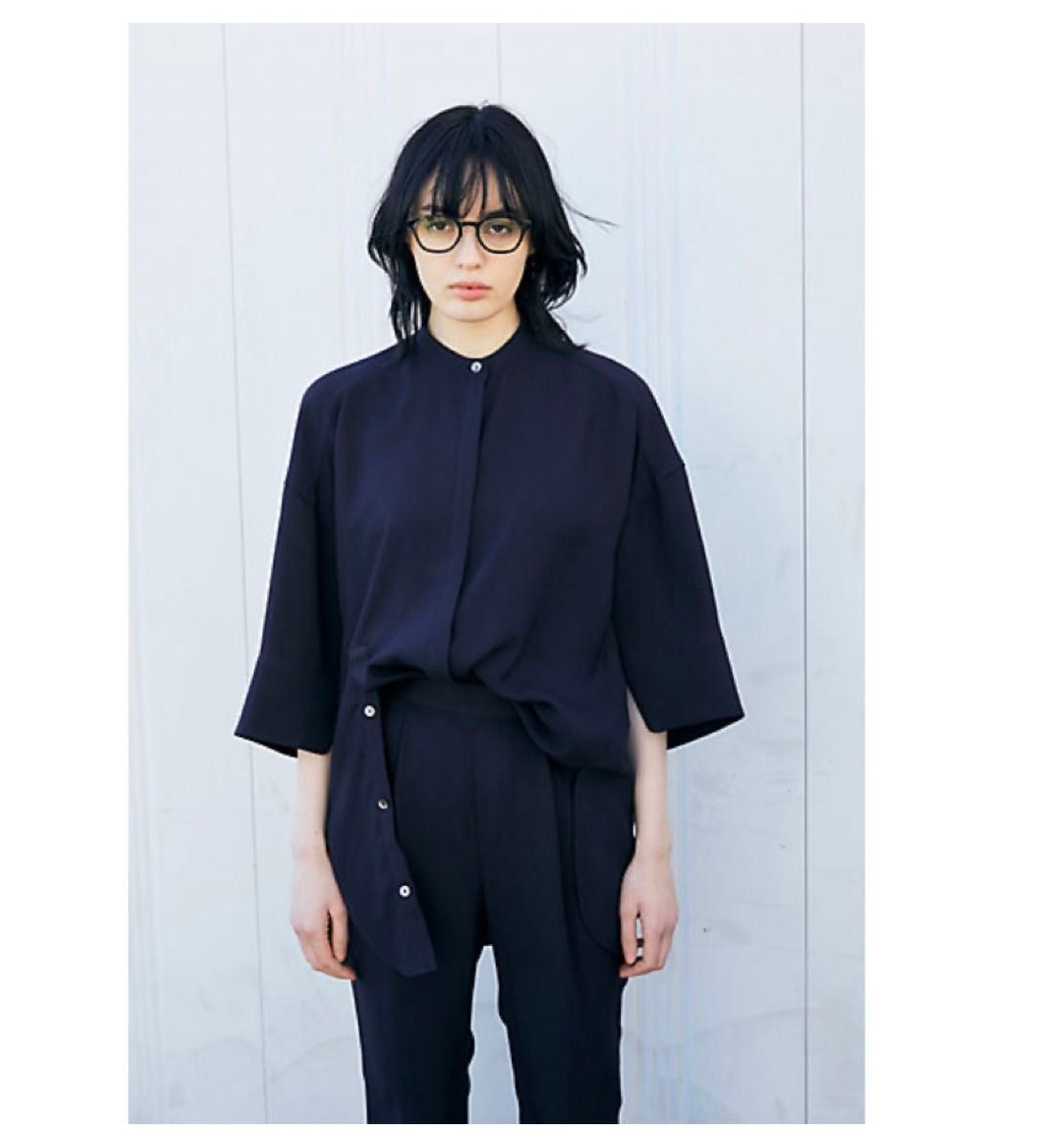 ENFOLD エンフォルド リネンライク 2WAY OPEN SHIRT / ELASTIC ENFOLD エンフォルド リネンライク 2WAY OPEN SHIRT / ELASTIC
