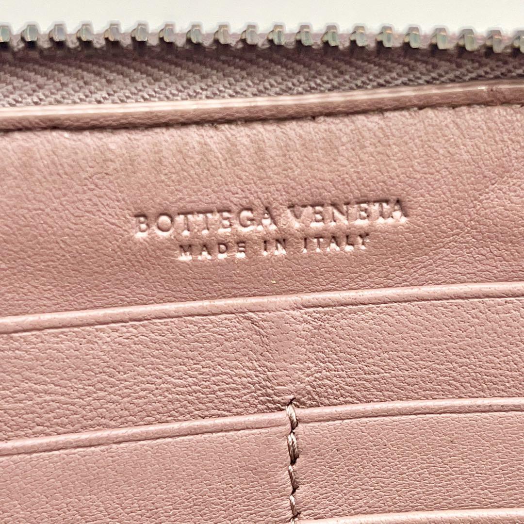 極美品 ●BOTTEGA VENETA ボッテガヴェネタ パイソン イントレチャート ラウンドジップ ファスナー 長財布 ウォレット パイソン メンズ の画像9